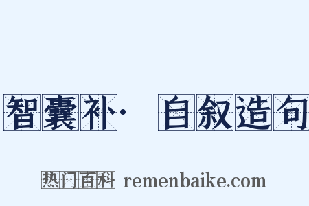 智囊补·自叙造句是什么意思的图片